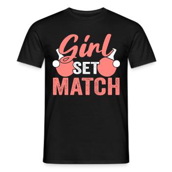 Tenue de Joueur Fille Femmes Dames! Ping-pong - T-shirt homme - noir - Devant - AI Model Male 178 light (178cm)