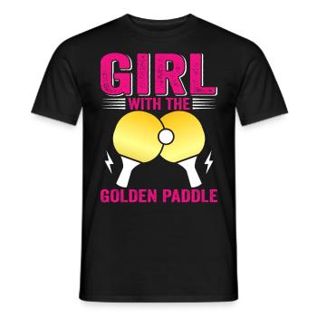 Tenue de Joueur Fille Femmes Dames! Ping-pong - T-shirt homme - noir - Devant - AI Model Male 178 light (178cm)
