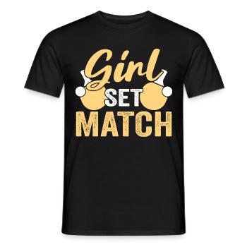 Tenue de Joueur Fille Femmes Dames! Ping-pong - T-shirt homme - noir - Devant - AI Model Male 178 light (178cm)