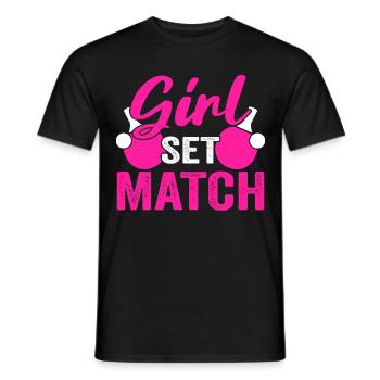 Tenue de Joueur Fille Femmes Dames! Ping-pong - T-shirt homme - noir - Devant - AI Model Male 178 light (178cm)