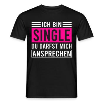 Lustiges Solo Single Frauen Bachelor Junggesellin - Männer T-Shirt - Schwarz - Vorne - AI Model Male 178 light (178cm)