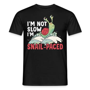 Snail lovers don't slow down snail owners - Men's T-Shirt - black - Front - AI Model Male 178 light (178cm)