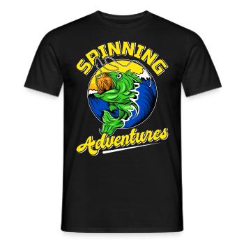 Fishing, Angler, Fisherman Fishing and Pike Fishing - Men's T-Shirt - black - Front - AI Model Male 178 light (178cm)