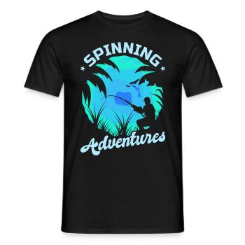 Fishing, Angler, Fisherman Fishing and Pike Fishing - Men's T-Shirt - black - Front - AI Model Male 178 light (178cm)