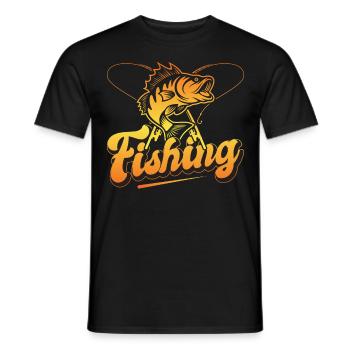 Fishing, Angler, Fisherman Fishing and Pike Fishing - Men's T-Shirt - black - Front - AI Model Male 178 light (178cm)