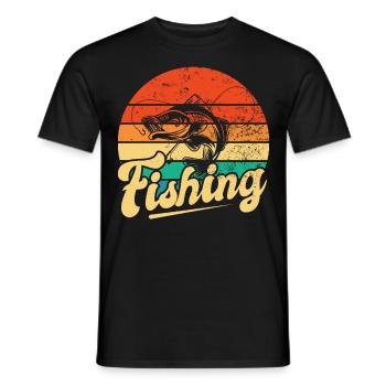 Fishing, Angler, Fisherman Fishing and Pike Fishing - Men's T-Shirt - black - Front - AI Model Male 178 light (178cm)