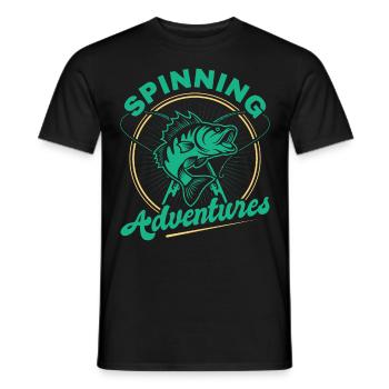 Fishing, Angler, Fisherman Fishing and Pike Fishing - Men's T-Shirt - black - Front - AI Model Male 178 light (178cm)