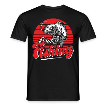 Fishing, Angler, Fisherman Fishing and Pike Fishing - Men's T-Shirt - black - Front - AI Model Male 178 light (178cm)