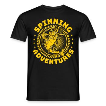 Fishing, Angler, Fisherman Fishing and Pike Fishing - Men's T-Shirt - black - Front - AI Model Male 178 light (178cm)