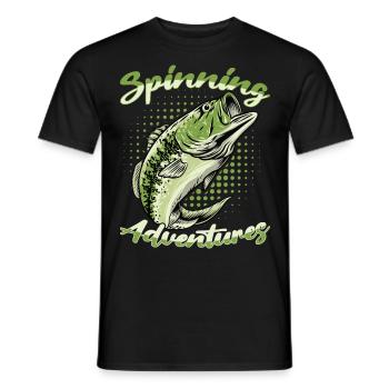 Fishing, Angler, Fisherman Fishing and Pike Fishing - Men's T-Shirt - black - Front - AI Model Male 178 light (178cm)