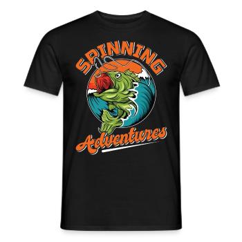 Fishing, Angler, Fisherman Fishing and Pike Fishing - Men's T-Shirt - black - Front - AI Model Male 178 light (178cm)