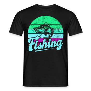 Fishing, Angler, Fisherman Fishing and Pike Fishing - Men's T-Shirt - black - Front - AI Model Male 178 light (178cm)