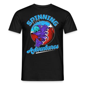 Fishing, Angler, Fisherman Fishing and Pike Fishing - Men's T-Shirt - black - Front - AI Model Male 178 light (178cm)