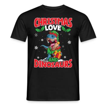 Dino Boy Enfants Noël Amour Dinosaure - T-shirt homme - noir - Devant - AI Model Male 178 light (178cm)