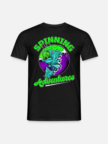 Angel, Angler, Fischer Fischen und Hecht Angeln - Männer T-Shirt - Schwarz
