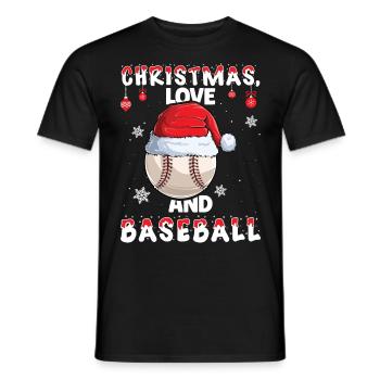Joueur de baseball Équipe Club Noël Amour - T-shirt homme - noir - Devant - AI Model Male 178 light (178cm)