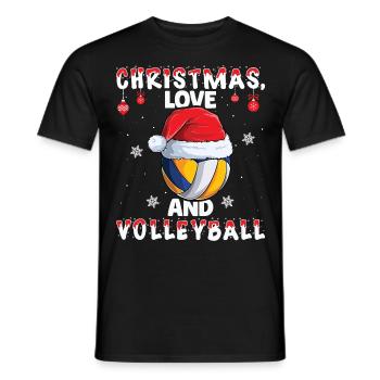 Joueur De Volley-ball Équipe Club Noël, Amour - T-shirt homme - noir - Devant - AI Model Male 178 light (178cm)