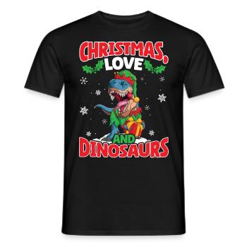 Dino Boy Enfants Noël Amour Dinosaure - T-shirt homme - noir - Devant - AI Model Male 178 light (178cm)
