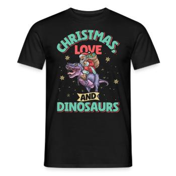 Dino Boy Enfants Noël Amour Dinosaure - T-shirt homme - noir - Devant - AI Model Male 178 light (178cm)