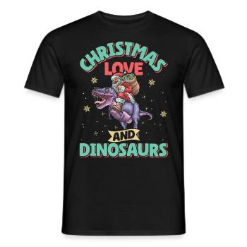Dino Boy Enfants Noël Amour Dinosaure - T-shirt homme - noir - Devant - AI Model Male 178 light (178cm)