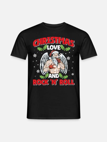 Heavy Hard Metal Noël, Amour Rock 'n' Roll - T-shirt homme - noir