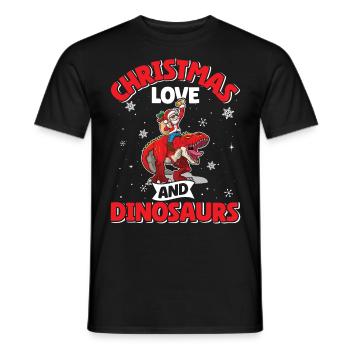 Dino Boy Enfants Noël Amour Dinosaure - T-shirt homme - noir - Devant - AI Model Male 178 light (178cm)