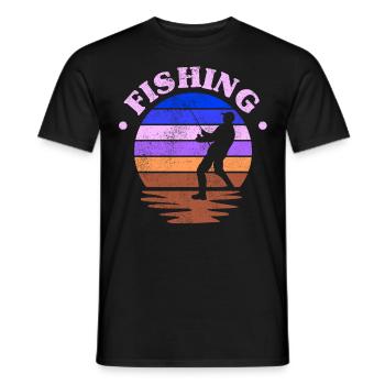 Fishing, Angler, Fisherman Fishing and Pike Fishing - Men's T-Shirt - black - Front - AI Model Male 178 light (178cm)