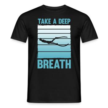 Diving, Freediving, Apnea No Limit Freediving - Men's T-Shirt - black - Front - AI Model Male 178 light (178cm)