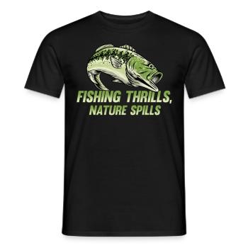 Fishing, Angler, Fisherman Fishing and Pike Fishing - Men's T-Shirt - black - Front - AI Model Male 178 light (178cm)