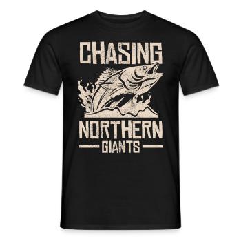 Fishing, Angler, Fisherman Fishing and Pike Fishing - Men's T-Shirt - black - Front - AI Model Male 178 light (178cm)