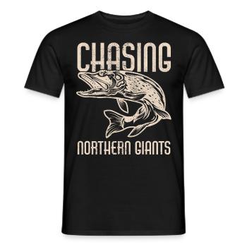 Fishing, Angler, Fisherman Fishing and Pike Fishing - Men's T-Shirt - black - Front - AI Model Male 178 light (178cm)