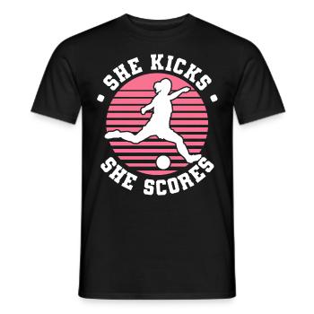 Vrouwenvoetbal, Vrouwenvoetbal, Vrouwenvoetbal - Heren T-shirt - zwart - Voor - AI Model Male 178 light (178cm)