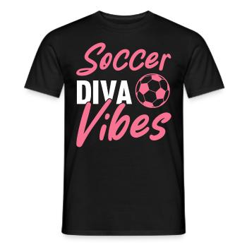 Soccer féminin, Football féminin, Football féminin - T-shirt homme - noir - Devant - AI Model Male 178 light (178cm)