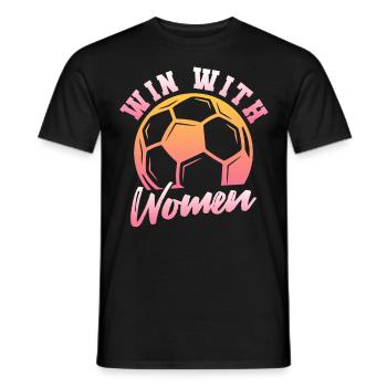 Soccer féminin, Football féminin, Football féminin - T-shirt homme - noir - Devant - AI Model Male 178 light (178cm)
