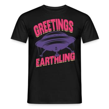 Alien, UFO, UAP, Space, Weltraum Flugobjekt - Männer T-Shirt - Schwarz - Vorne - AI Model Male 178 light (178cm)