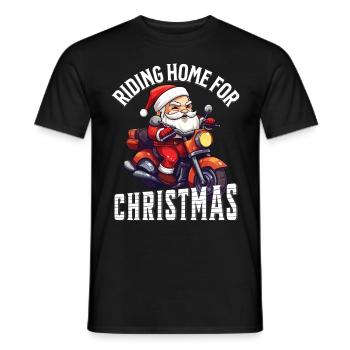 Weihnachtsmann Motorrad Sonnenbrille Weihnachten - Männer T-Shirt - Schwarz - Vorne - AI Model Male 178 light (178cm)