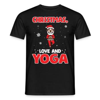 Yogini Yoga Meditation Weihnachten, Liebe und Yoga - Männer T-Shirt - Schwarz - Vorne - AI Model Male 178 light (178cm)