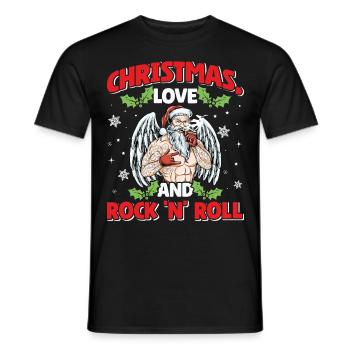 Heavy Hard Metal Weihnachten, Liebe Rock 'n' Roll - Männer T-Shirt - Schwarz - Vorne - AI Model Male 178 light (178cm)