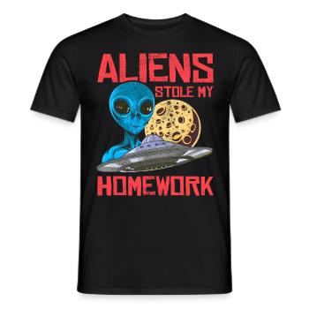Alien, OVNI, UAP, Espace, Objet volant de l’espace - T-shirt homme - noir - Devant - AI Model Male 178 light (178cm)