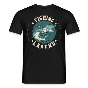 Pêche, pêcheur, pêcheur et pêche au brochet - T-shirt homme - noir - Devant - AI Model Male 178 light (178cm)