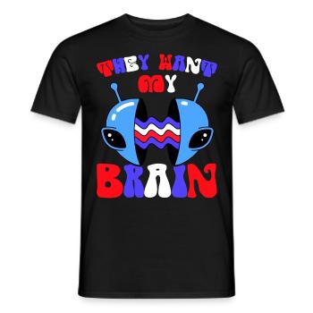 Alien, OVNI, UAP, Espace, Objet volant de l’espace - T-shirt homme - noir - Devant - AI Model Male 178 light (178cm)