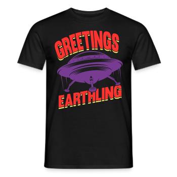 Alien, OVNI, UAP, Espace, Objet volant de l’espace - T-shirt homme - noir - Devant - AI Model Male 178 light (178cm)