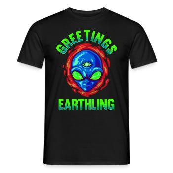 Alien, OVNI, UAP, Espace, Objet volant de l’espace - T-shirt homme - noir - Devant - AI Model Male 178 light (178cm)
