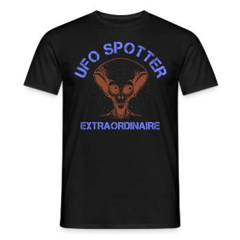 Alien, UFO, UAP, Space, Weltraum Flugobjekt - Männer T-Shirt - Schwarz - Vorne - AI Model Male 178 light (178cm)