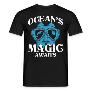 Plongée sous-marine, Plongée sous-marine, Vacances en mer - T-shirt homme - noir - Devant - AI Model Male 178 light (178cm)