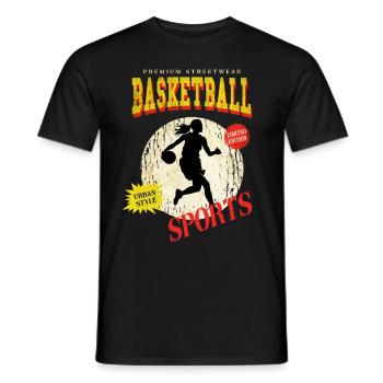 Basket-ball Femme Basketteur Joueur de basket-ball - T-shirt homme - noir - Devant - AI Model Male 178 light (178cm)