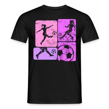 Vrouwenvoetbal, Vrouwenvoetbal, Vrouwenvoetbal - Heren T-shirt - zwart - Voor - AI Model Male 178 light (178cm)