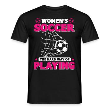 Vrouwenvoetbal, Vrouwenvoetbal, Vrouwenvoetbal - Heren T-shirt - zwart - Voor - AI Model Male 178 light (178cm)