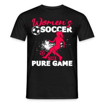 Soccer féminin, Football féminin, Football féminin - T-shirt homme - noir - Devant - AI Model Male 178 light (178cm)