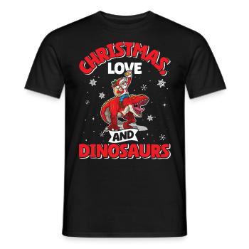 Dino Boy Enfants Noël Amour Dinosaure - T-shirt homme - noir - Devant - AI Model Male 178 light (178cm)